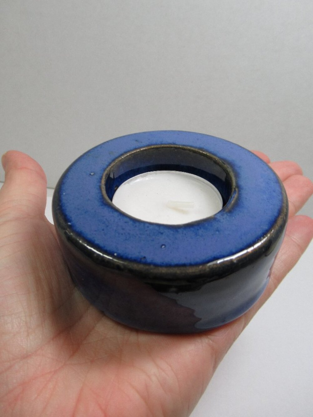 Blue Pottery tealight holder